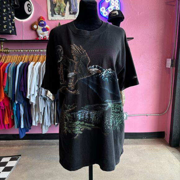 Vintage 90s Gardner Stand Out Designs Mountain Eagle Tee Size Large - Picture 1 of 5
